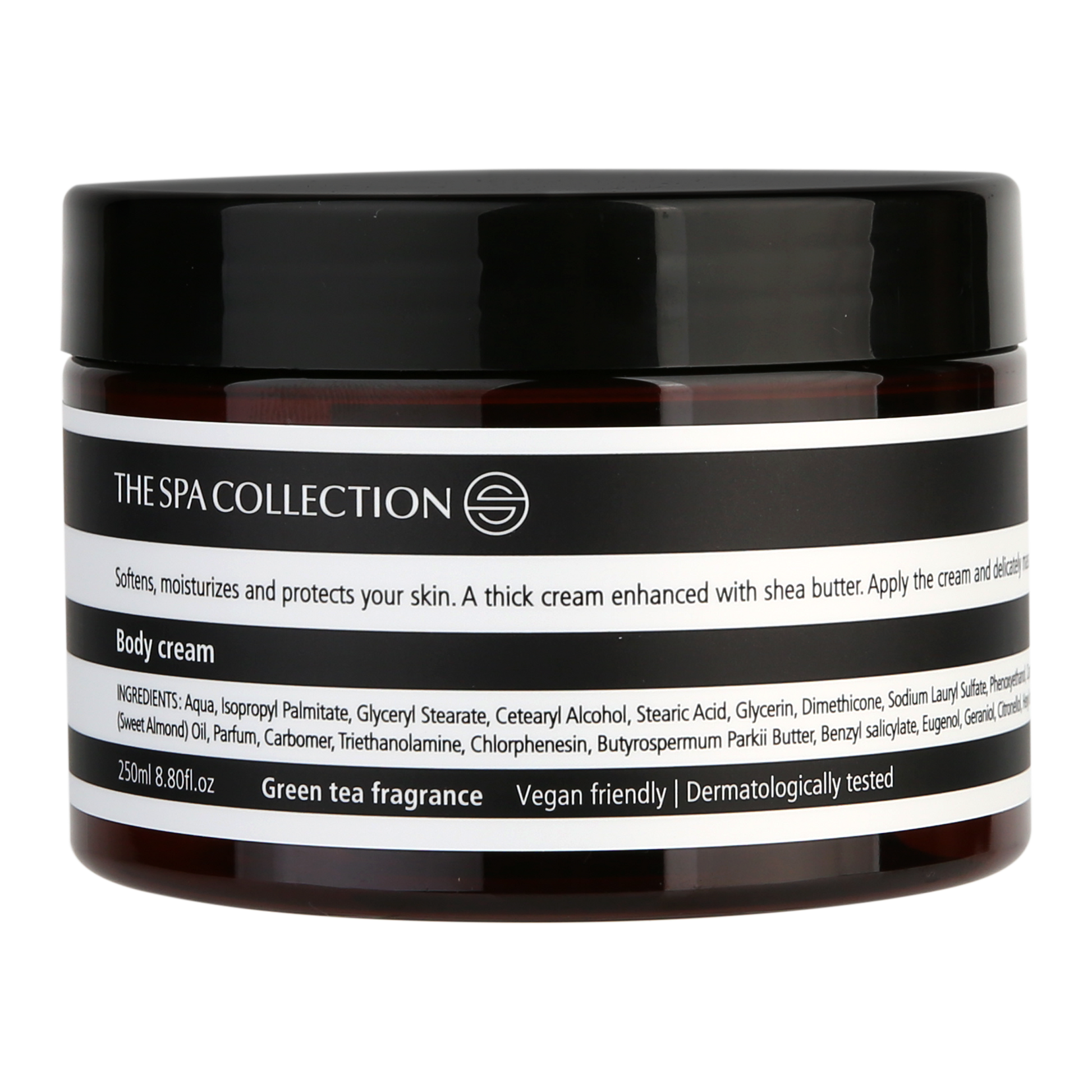 Luxurious Body cream in a 250ml jar by The Spa Collection with Green Tea